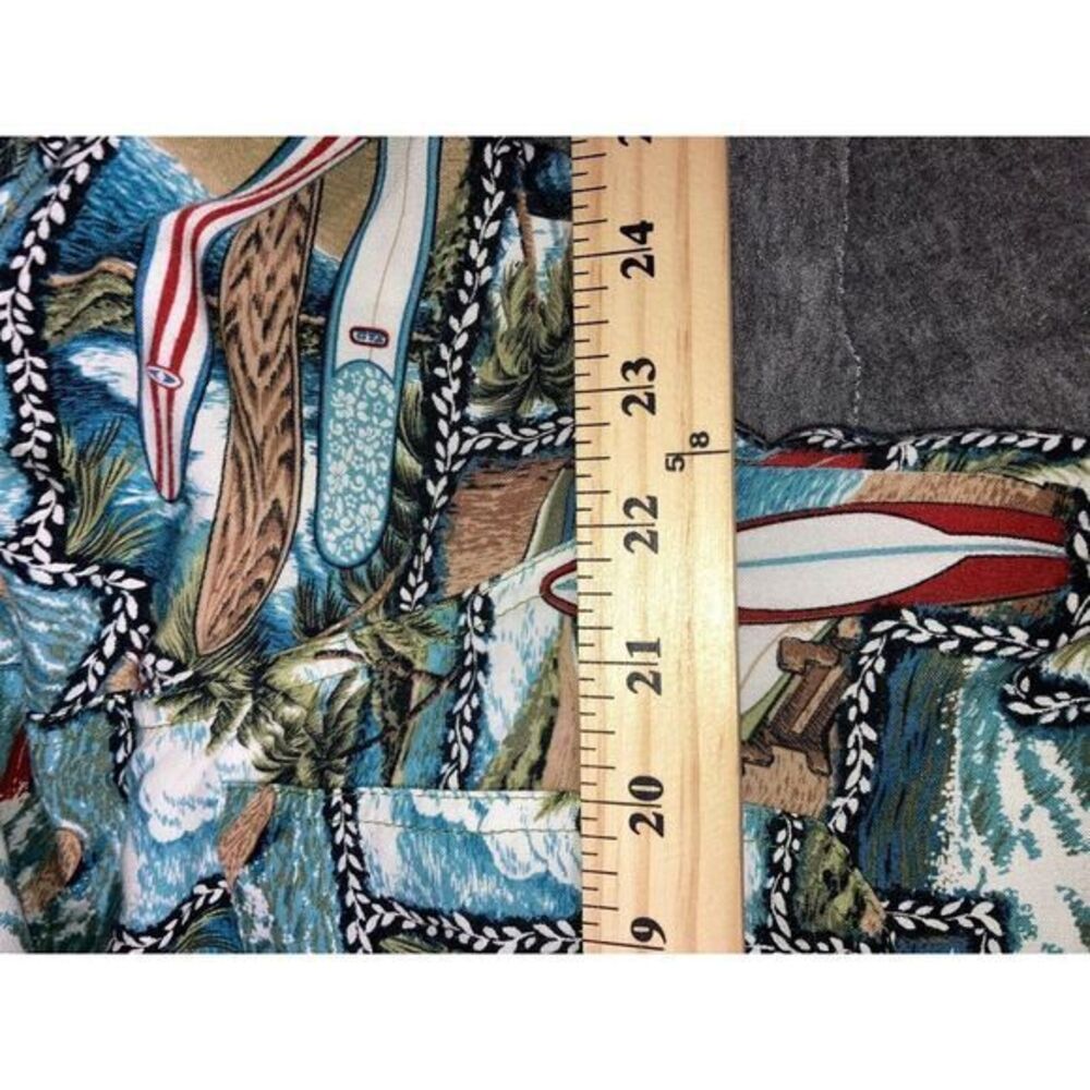 Aloha Hut Hawaii Men's Button Down Shirt All Over Surfboards Palm Trees Medium - Picture 6 of 7